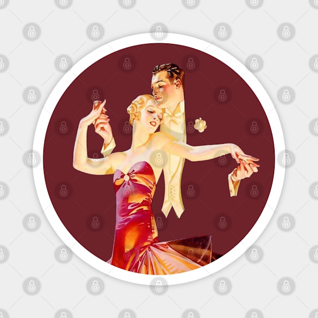 Ballroom Dancing Art Deco Vintage Jazz Age Dancer Gift Magnet by Closeddoor